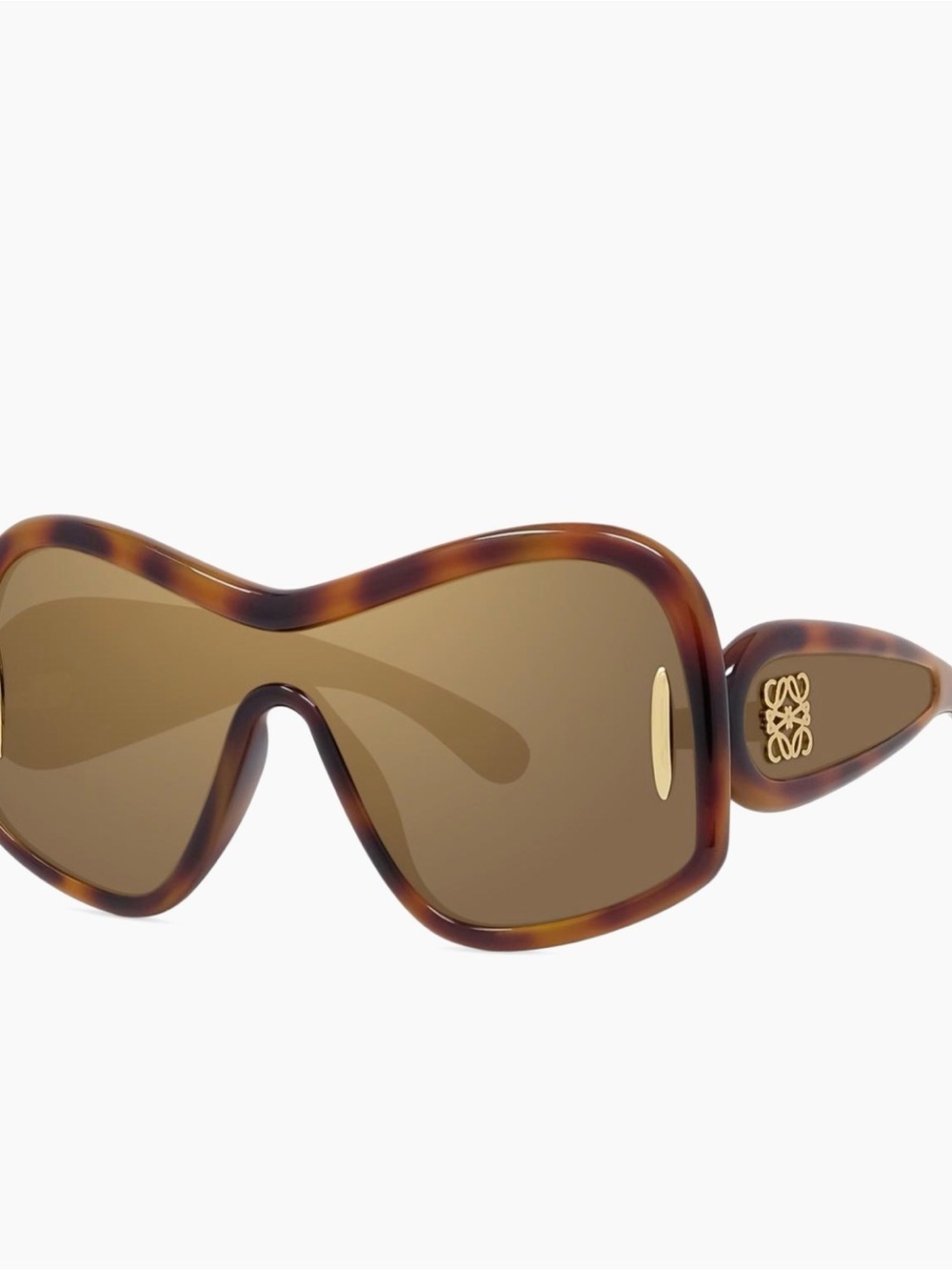 Loewe Brown Tortoiseshell Sculpted Shield Sunglasses